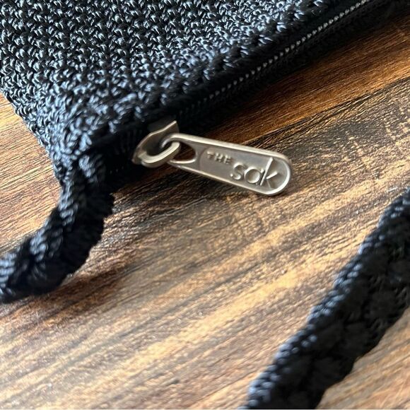 The SAK Black Woven Zip Top Crossbody Shoulder Mini Bag Purse - Picture 4 of 8